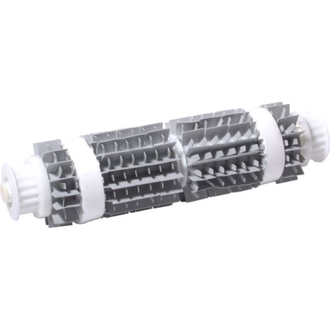 Gruppo Rullo Assemblato con 2 Spazzole PVC Corte Grigio Combinata con Anelli Wonder