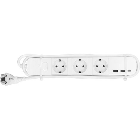 Intelligente Steckdose mit 3 Anschlüssen (2 USB, 1 Typ-C, 1 Hauptschalter), kompatibel mit Tuya Hub, EU-Stecker, 100–250 V Wechselstrom, 10 A, 2,4 GHz (1/5)
