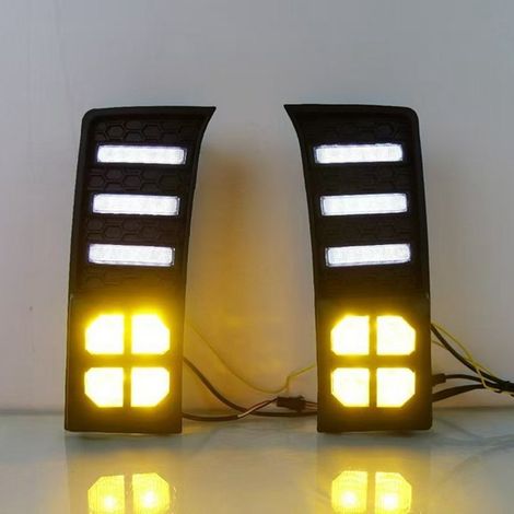 1 pair of dual-color yellow fog lights and daytime running lights suitable for Toyota Tundra (1/2)