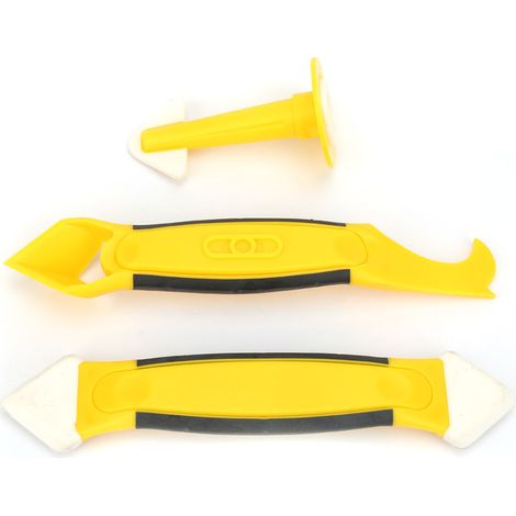 Ensemble de 3 outils pour mastic : grattoir, applicateur, nettoyant, décapant, lisseur et finisseur. (1/5)