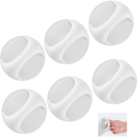 Poignées de Meuble Autocollantes Poignée Autocollante Porte Coulissante Poignée Adhésive pour Porte Coulissante pour Portes et Fenêtres Armoires Tiroirs 6 pcs(blanc) (1/5)