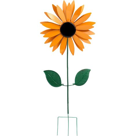 Sonnenblumen-Wetterfahne aus Metall, drehbare Wetterfahne mit Gartensockel und Stecker, Metallhandwerk (1/5)