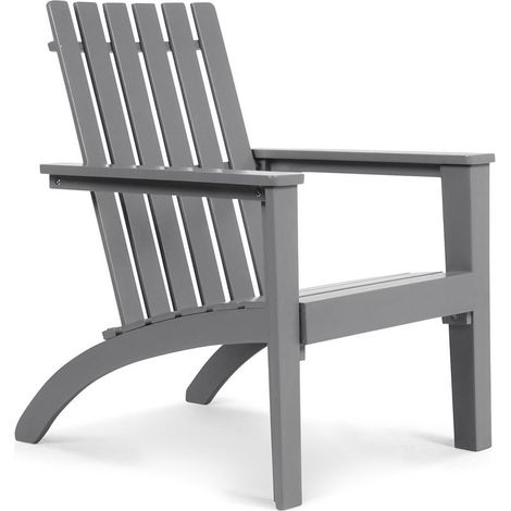 Pour se détendre dehors, fauteuil Adirondack en bois avec dossier ergonomique et accoudoirs larges (1/5)