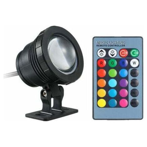 QORVA-Lampe Submersible Led Ac / Dc 12V 10W Rvb Led, Avec Telecommande, 16 Couleurs Changeantes-Fei Yu (1/4)
