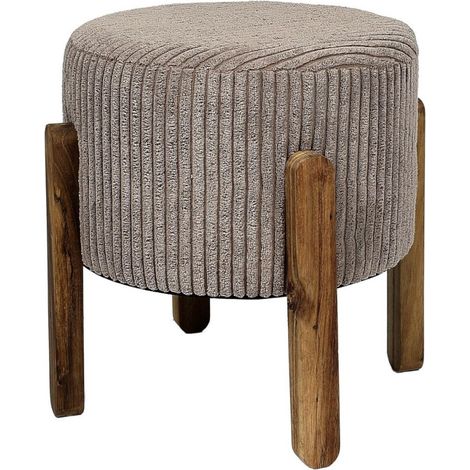 Tabouret côtelé SCOTT Taupe (1/3)