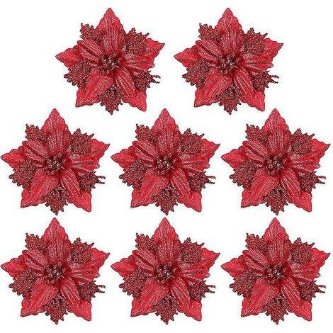 8 künstliche Weihnachtsblumen (1/3)