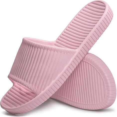 Sandalias de ducha antideslizantes Sliders para mujer - Para el baño - Para la playa, la piscina - Secado rápido - Para uso en interiores y exteriores - Sandalias de verano para mujer (1/5)