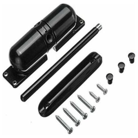 Black Mounting Door Closer Adjustable Spring Loaded Automatic Metal Surface (1/3)