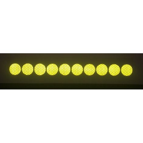 Cerchi adesivi rifrangenti 10 pezzi diametro 37mm copri bulloni ruote camion Colore - Giallo Fluo (1/4)