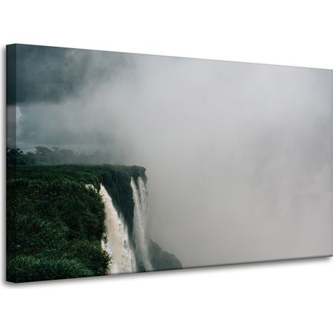 Leinwanddruck Natur – Berge und Wasserfall, 100 x 60 cm