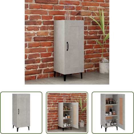 Betonfarbe - Sideboard Betongrau 34,5x34x90 cm Holzwerkstoff (1/5)