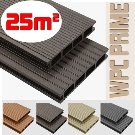 Listoni WPC 25m² per pavimentazione decking colore Coffee listone 140x2200mm spessore 25mm (1/5)