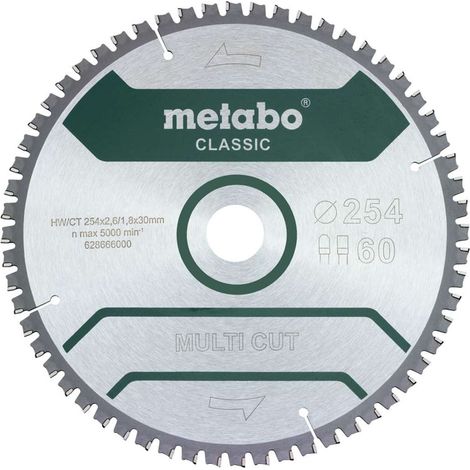 Metabo Lama per sega "multi cut - classic", 254x30 Z60 FZ/TZ 5° neg (628285000)