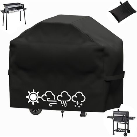 Housse pour barbecue d'extérieur - Housse pour barbecue à gaz - Housse imperméable pour barbecue - Protection contre le vent, la poussière et la pluie - Convient aux barbecues à gaz, électriques et tr (1/5)