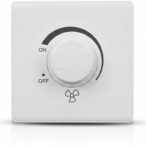 Variateur D'intensité Pour Ventilateur De Plafond, Interrupteur Mural 86 Type, 220v 10a, Contrôleur De Vitesse En Continu, Interrupteur Variateur, Dimmer Switch (Blanc) (1/5)