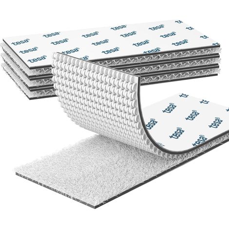 Scratch Autocollant Double Face, Hook & Loop Auto-Adhésif à Crochets Et Boucles, Ruban Adhésif Puissant Pour Décoration De Pièce, Maison, Bureau, Voiture (Blanc, 50mmX100mm 4Paires) (1/5)