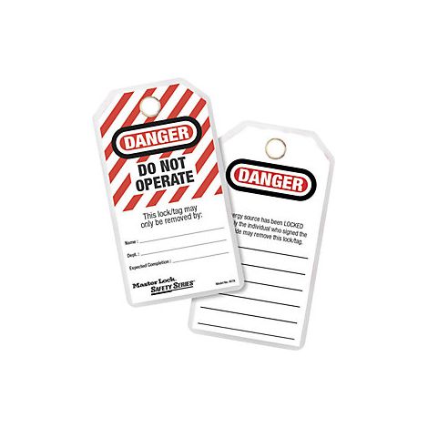 Masterlock Cartellini di sicurezza plastificati conf da 12 pz (1/3)