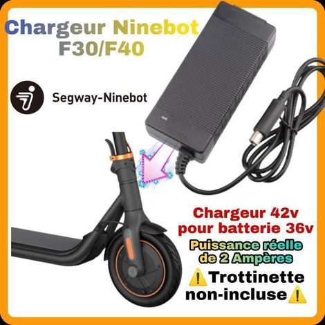 Chargeur Ninebot F40 / F30 Trottinette électrique 42V2A pour batterie 36v /Compatible --Ninebot es1 es2 max G30 Xiaomi M365 et