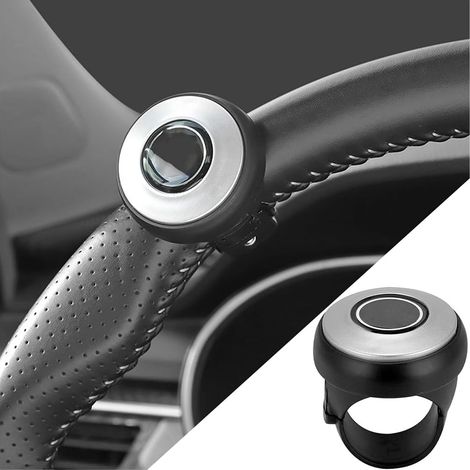 Pomo para volante de coche, pomo giratorio universal para volante, pomo giratorio universal para ayuda a la dirección, agarre suave y duradero para volante con rodamiento, compatible con todos los vol