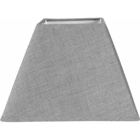 Abat-jour - Carré - Gris - Pour lampe - Base de 20 cm - Culot E27 avec réducteur