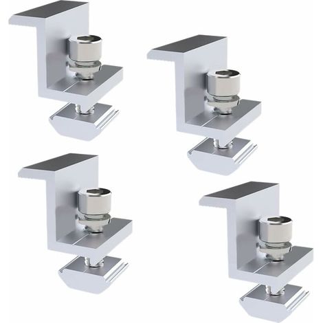 Kit de fixation d'extrémité pour le montage de panneaux solaires, fixation de bord pour panneau solaire, support de panneau solaire, pour module de 30 mm de hauteur, fixation pour supports de panneaux (1/5)