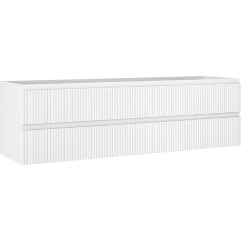 Mexen Rivel gabinete de ba帽o para lavabo 160 cm, 2 cajones, ranurado, blanco mate - 91A20-16047-2-BFF01 (1/5)