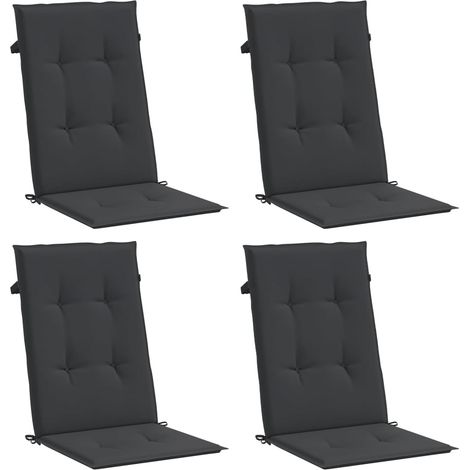 vidaXL Garden Highback Chair Cushions 4 pcs Black 120x50x3 cm Fabric (1/5)