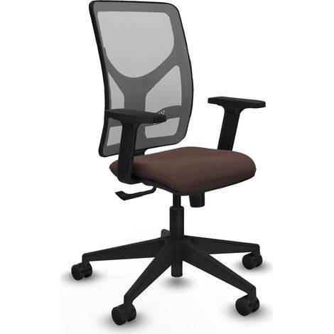 Silla de oficina piqueras y crespo Motilla marron oscuro simil cuero (1/2)