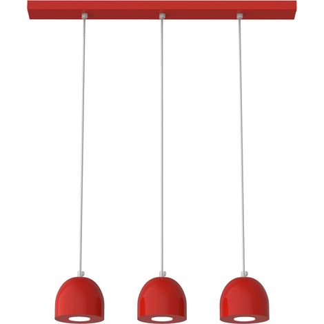 LUMICOM  CAMPANELLA Sospensione, 3X GU10, max 33W, metallo, rosso lucido, D.12cm (1/2)
