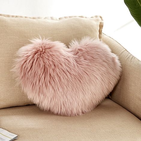 Coussin Décoratif Forme Coeur - Rembourrage Souple et Confortable - Fermeture Éclair pour Entretien Facile - Idéal Salon Chambre Bureau Voiture - 1 Pièce (1/2)