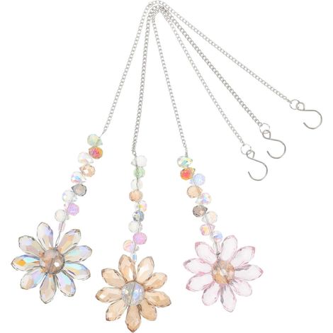 3 teiliger Kristall Sonnenfänger Sonnenblumen Anhänger