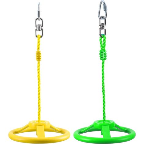 Parcours Obstacles Kit Obstacles à Suspendre Outdoor Enfant pour Portique Toboggan Extérieur Outdoor (Jaune/Vert) (1/5)