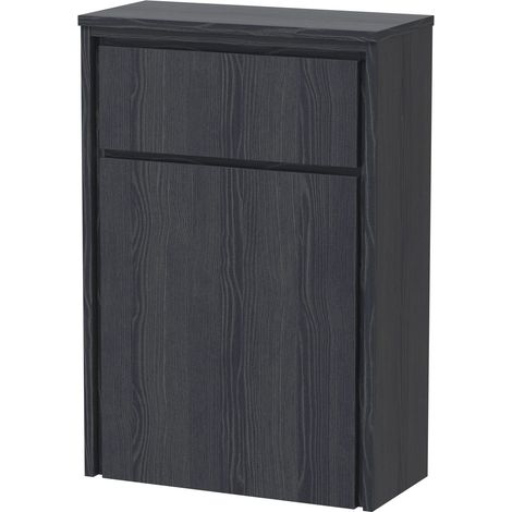 Contemporary Floor Standing WC Unit - 818 x 555 x 260mm - Graphite Grey Woodgrain