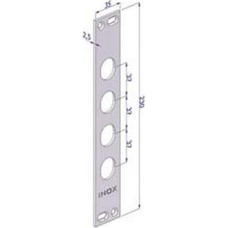 1PZ CONTROPIASTRA PER SERRATURE PORTE BLINDATE IN ACCIAIO INOX INTERNO 37 CP2500 - (CP2500XAI37)