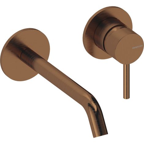 SANYCCES LOOP ColdOpen Wand-Waschtischarmatur Unterputz mit 18 cm Ausladung inkl. Unterputz-Einbaukörper, rosegold gebürstet (1/3)