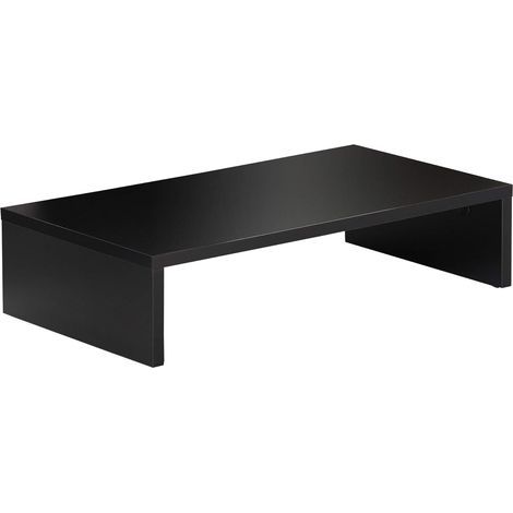 GENERIC-Support en bois pour écran, moniteur, ordinateur portable, PC, télévision, pour bureau à domicile, 40 x 30 x 9,6 cm, noir (1/5)
