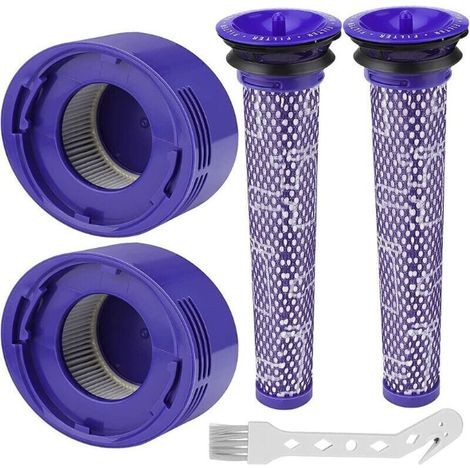 Filtre pour Dyson V8/V7, Filtres de Rechange Lavable pour Aspirateur Dyson V7/V8 Absolute et Animal, Accessoire Aspirateur pour Dyson V8 Avec 2 Post-Filtres HEPA, 2 Pré-Filtres, 1 Outil de Nett (1/5)