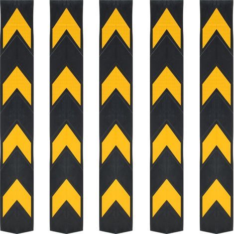 Vidaxl – Cornière de protection réfléchissante 5 pcs en caoutchouc 80 cm – Résistante aux chocs – Fixation facile avec 6 trous – Pour garages et entrepôts (1/5)
