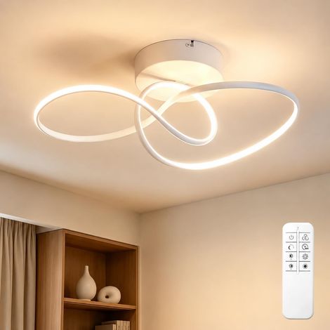 GBLY LED‑Deckenleuchte 24 W Kreisdesign Weiß dimmbar mit Fernbedienung für Schlafzimmer Küche Wohnzimmer Kinderzimmer (1/5)