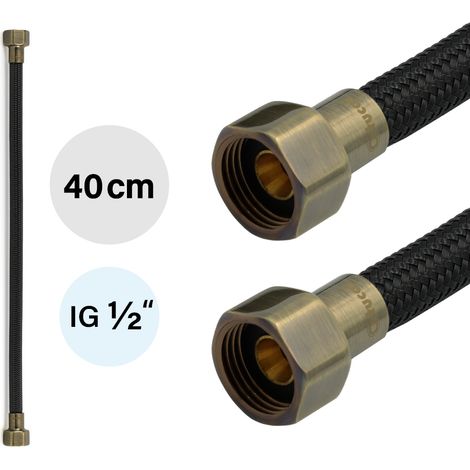 Flexschlauch DN8 IG/IG 1/2" -400mm Schwarz Antikes Bronze (1/5)