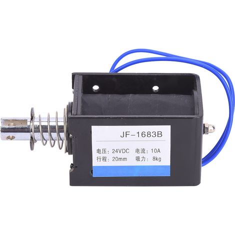 JF-1683B Push Pull Type DC Solenoid Electromagnet 78.4N  24VDC 20mm Stroke (1/5)