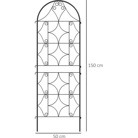 Ensemble de 2 treillis métalliques antirouille, à brancher, support pour plantes grimpantes, 50 x 150 cm, treillis de jardin pour plantes d'intérieur, treillis pour tomates, légumes, fleurs, plantes g (1/5)