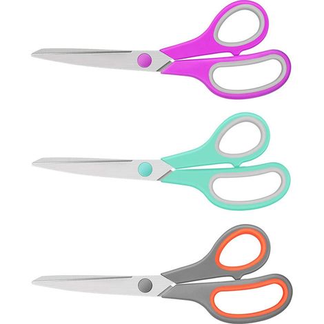 Ciseaux - 20 cm - Acier Inoxydable - Ergonomiques Droitiers Gauchers - Lot De 3 (1/5)