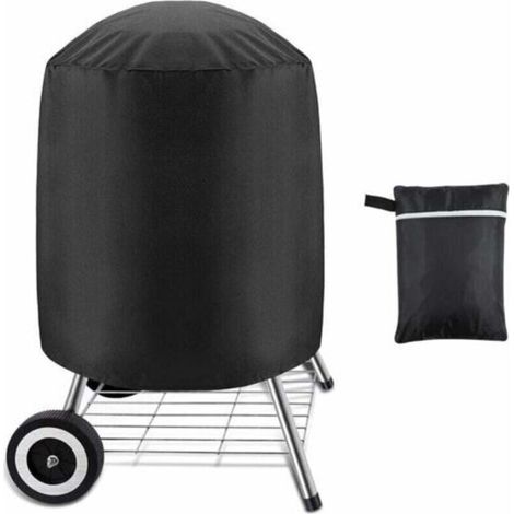 Lot de 1, housse pour grill à charbon, housse imperméable pour grill extérieur, grill rond, noir, (70 x 70 cm) (1/5)