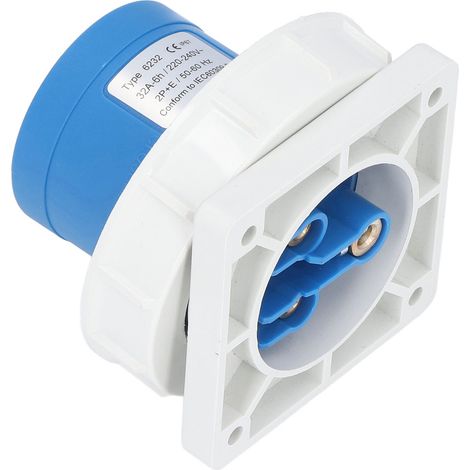 Prise industrielle étanche IP67 contact laiton connecteur aviation 2P+E 32A 220-240V (1/5)