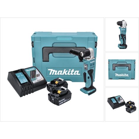 Makita DDA 351 RGJ Trapano angolare a batteria 18 V 13,5 Nm + 2x batteria ricaricabile 6,0 Ah + caricabatterie + Makpac
