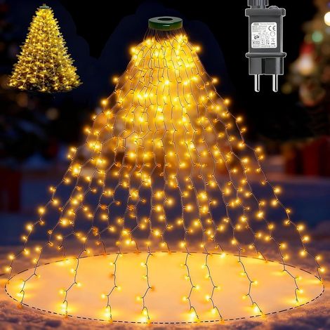 Guirlande Lumineuse Sapin de Noël, 400 LED, 2M 16 Guirlande Lumineuse avec Anneau, 8 Modes Lumiere Sapin de Noël, Étanche Christmas Tree Lights pour Interieur Exterieur Décor - Blanc Chaud (1/5)