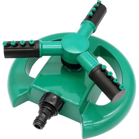 MINKUROW Gartensprinkler, 360 Grad drehbarer Rasensprinkler, automatisches Bewässerungssystem, 3600 Quadratfuß Reichweite, oszillierender Sprinkler für Rasen, Kinder, Spielzeit im Freien (1/5)