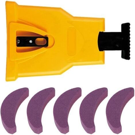 Affûteur de tronçonneuse portable - Livré avec 5 pierres à aiguiser pour affûter rapidement les chaînes de tronçonneuse (14 à 20 pouces) pour une coupe précise et une longue durée de vie (1/5)