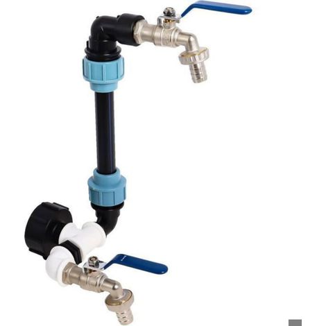 Raccord col de cygne pour cuve IBC - - Raccord S60x6 - Robinet 3/4" - Pour cuve 1000 litres (1/4)